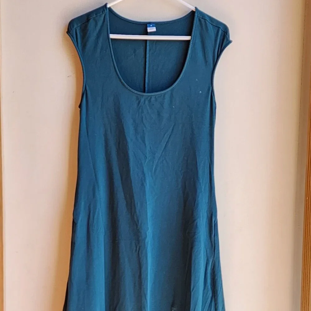 Old Navy Green/Teal Cap Sleeve Maxi Dress - Picture 5 of 14